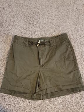 Ralph LAUREN Olive Green Drawstring Casual Bermuda Shorts
